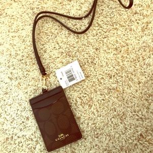 Brown Coach ID Lanyard - NEW with tags!